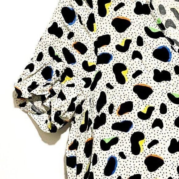 ASOS printed short sleeve blouse with peplum hem,0 - Picture 4 of 8